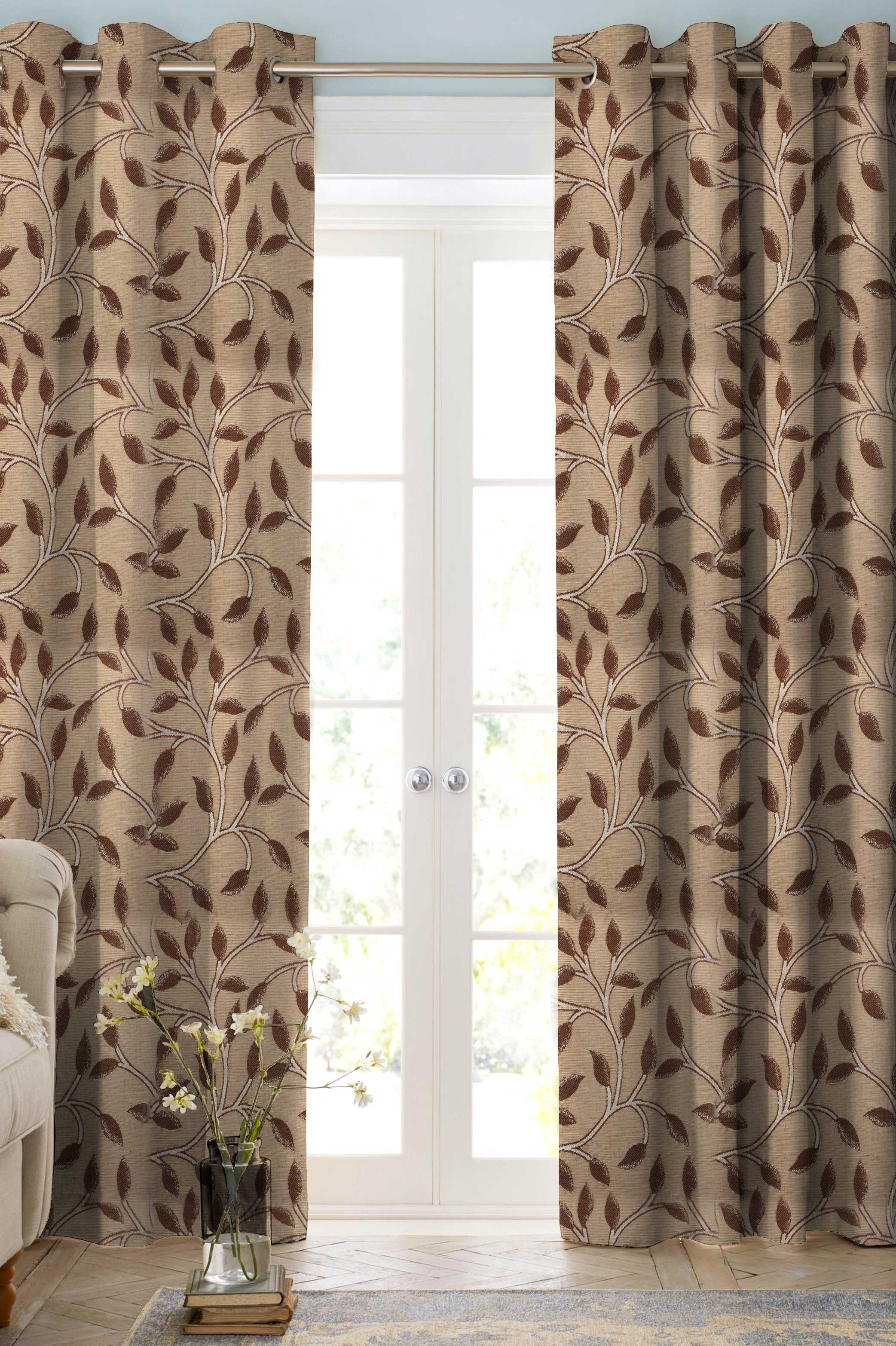 BROWN LEAF - Contemporary Curtains